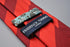 dark and bright red barber striped tie